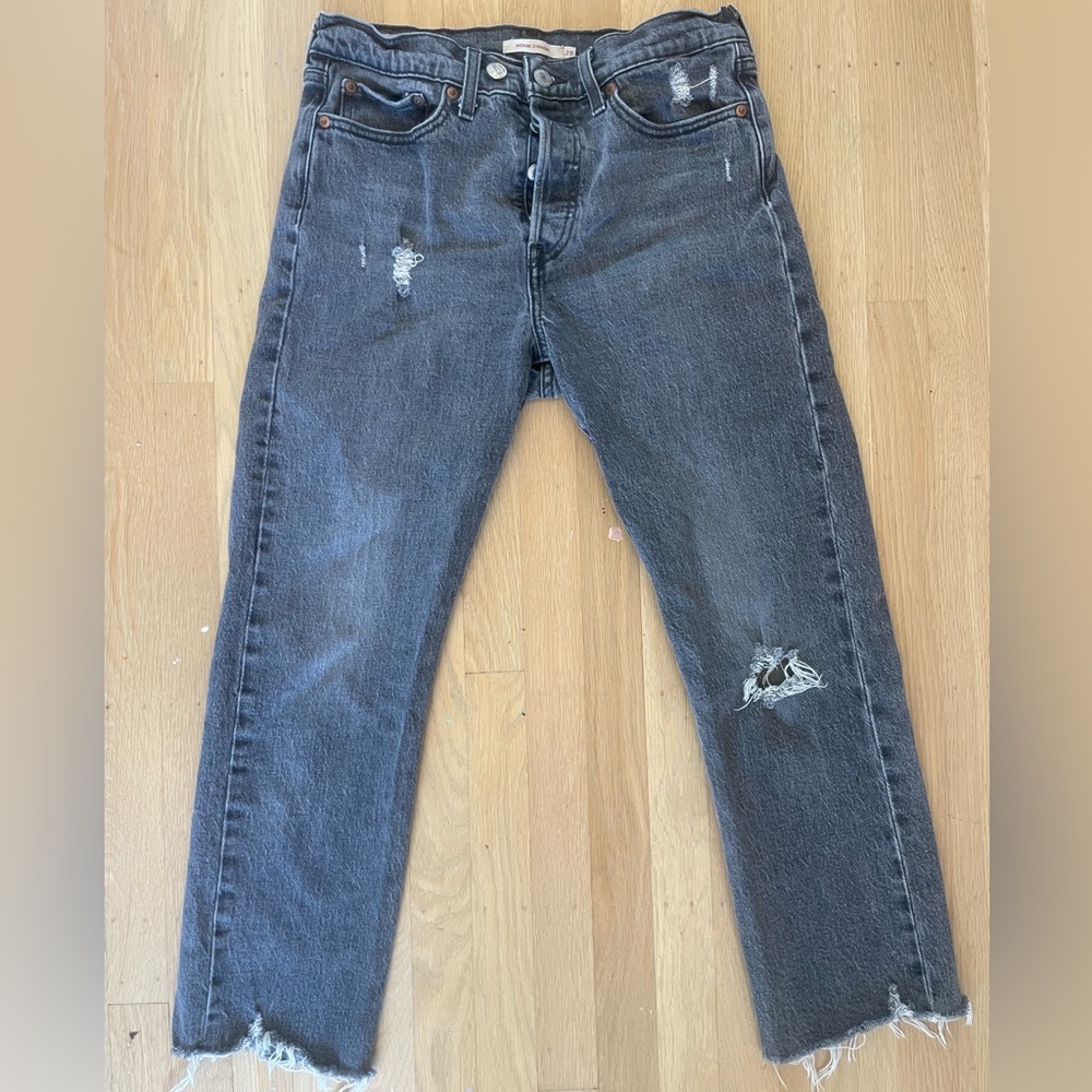 Levi’s wedgie straight black wash jeans